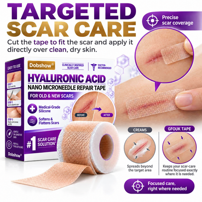 ✅Dobshow®Hyaluronic Acid Nano Microneedle Repair Tape for Surgical, C-Section, Raised & Stubborn Scars🏉