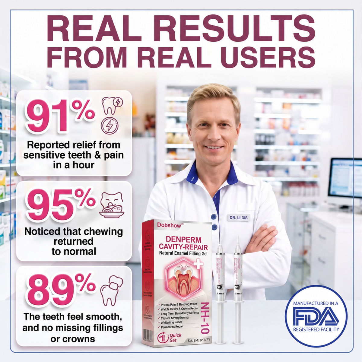 Dobshow® 🦷 DenPerm Cavity-Repair Advanced Enamel Filling Gel