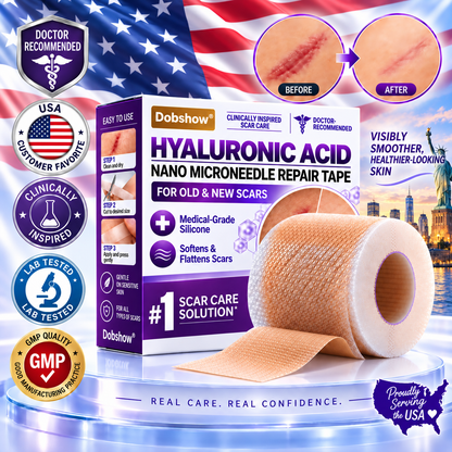 ✅Dobshow®Hyaluronic Acid Nano Microneedle Repair Tape for Surgical, C-Section, Raised & Stubborn Scars🏉