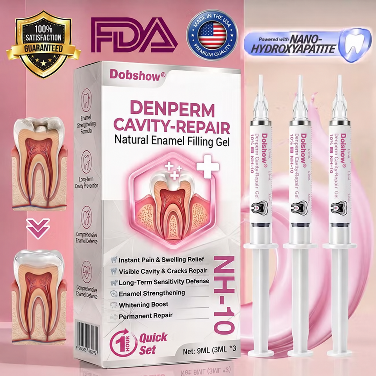 Dobshow® 🦷 DenPerm Cavity-Repair Advanced Enamel Filling Gel